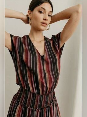 Rails — NWOT Lucca Brava Stripe Lightweight Rayon-Linen Dress — Size L